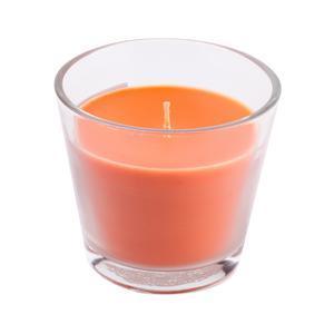 Bougie parfumée en pot - Verre et paraffine - Ø 9 x H 8,2 cm - Orange et transparent