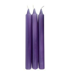 Lot de 10 bougies en cire - Diamètre 0,9 x H 18 cm - Violet