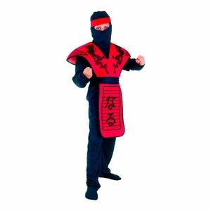 Déguisement enfant modèle ninja - Taille 4 à 12 ans - Noir, Rouge