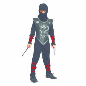 Déguisement enfant modèle ninja - Taille 4 à 12 ans - Noir, Gris