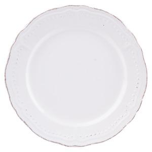 Assiette plate style campagne - diamètre 27,6 cm - blanc