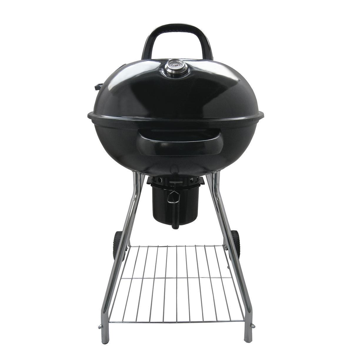 Barbecue rond Premium avec couvercle - 70 x 60 x H 100 cm - noir