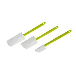 Lot de 3 spatules - Plastique - Taille standard - Vert et blanc