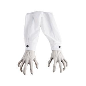 Manchette main de Zombie en polyester et plastique - 51 x 26 x 5,5 cm - Blanc