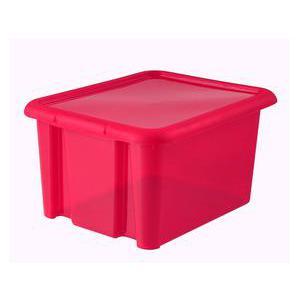 Box  rangement  30L - Plastique - 44 x 36 x 25 cm - Rose framboise