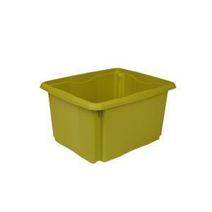 Box de rangement empilable - Plastique - 41 x 34 x H 22 cm - Vert, prune ou taupe