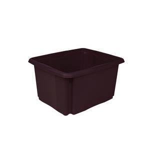Box de rangement empilable - Plastique - 41 x 34 x H 22 cm - Vert, prune ou taupe