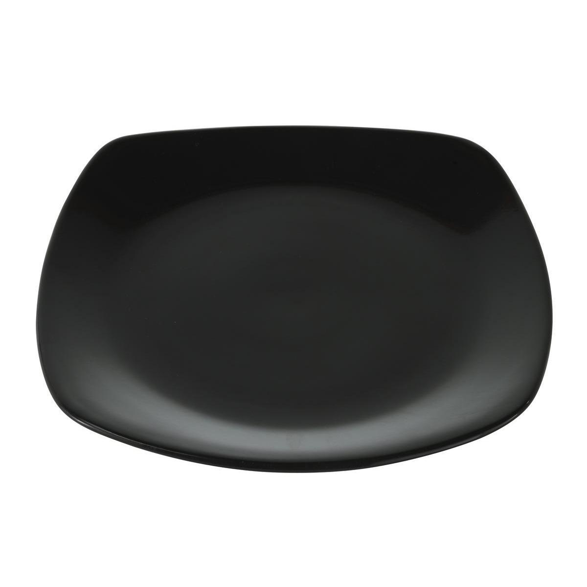 Assiette plate - Grès - 20 x 20 cm - Noir