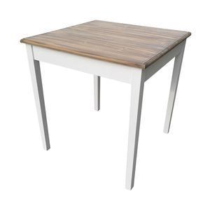 Table l'Authentique Scandinave - 70 x 70 x H 74 cm - Blanc, marron