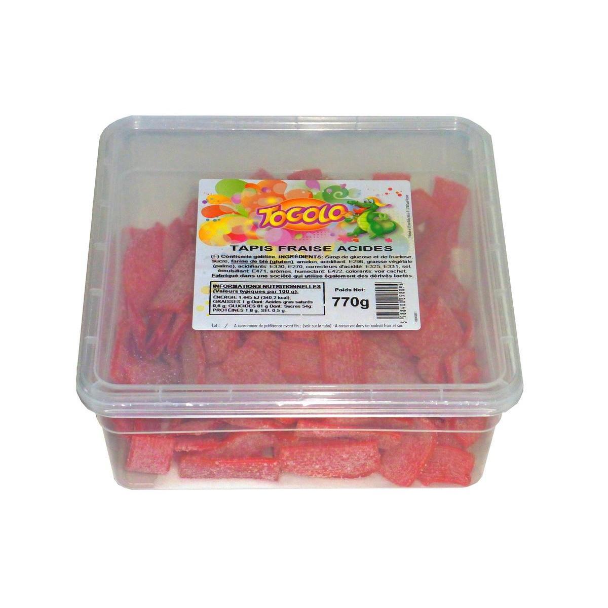 Bonbons fraises acides - 770 g - Rouge