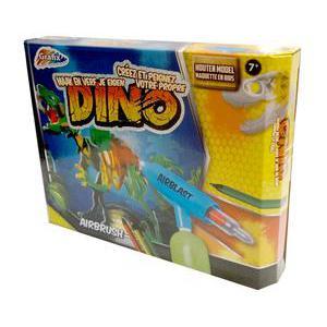 Maquette dinosaure à peindre - Bois et plastique - 22,5 x 19 x 3,9 cm - Multicolore