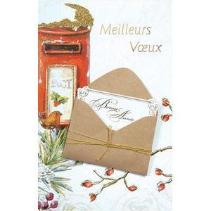 Carte de vœux - Carton - 12 x 19 cm - Différents coloris