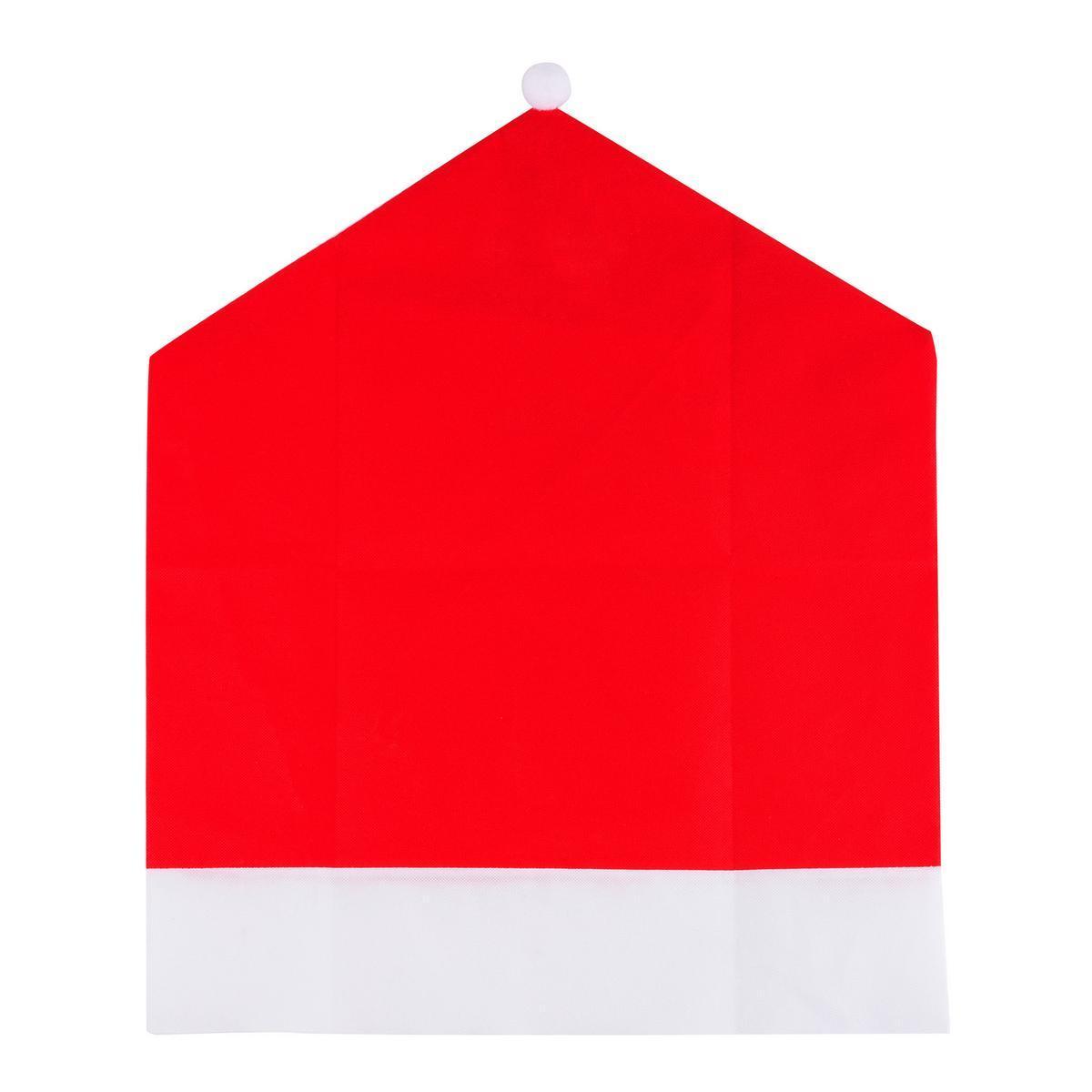 Housse de chaise de Noël - 100 % Polyester - 60 x 50 cm - Rouge et blanc