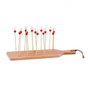 Planche apéritif - Bambou - 40 x 10 x H 1,8 cm - Marron et rouge