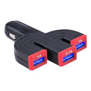 Chargeur USB allume-cigare - Plastique - Noir et rouge