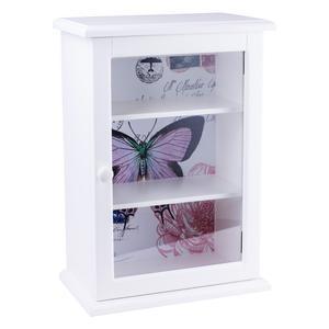Armoire décor papillon - MDF - 35 x 20,05 x H 50 cm - Blanc