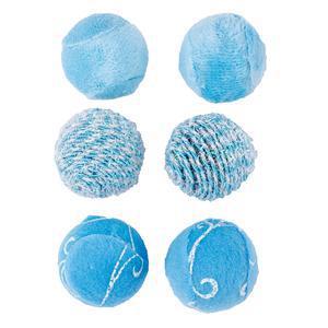 Jouet chat 6 balles - Polyester et polyéthylène - Ø 4 cm - Différents coloris