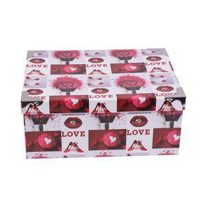 Boîte Love - Carton - 37 x 27,5 x H 15,5 cm - Multicolore