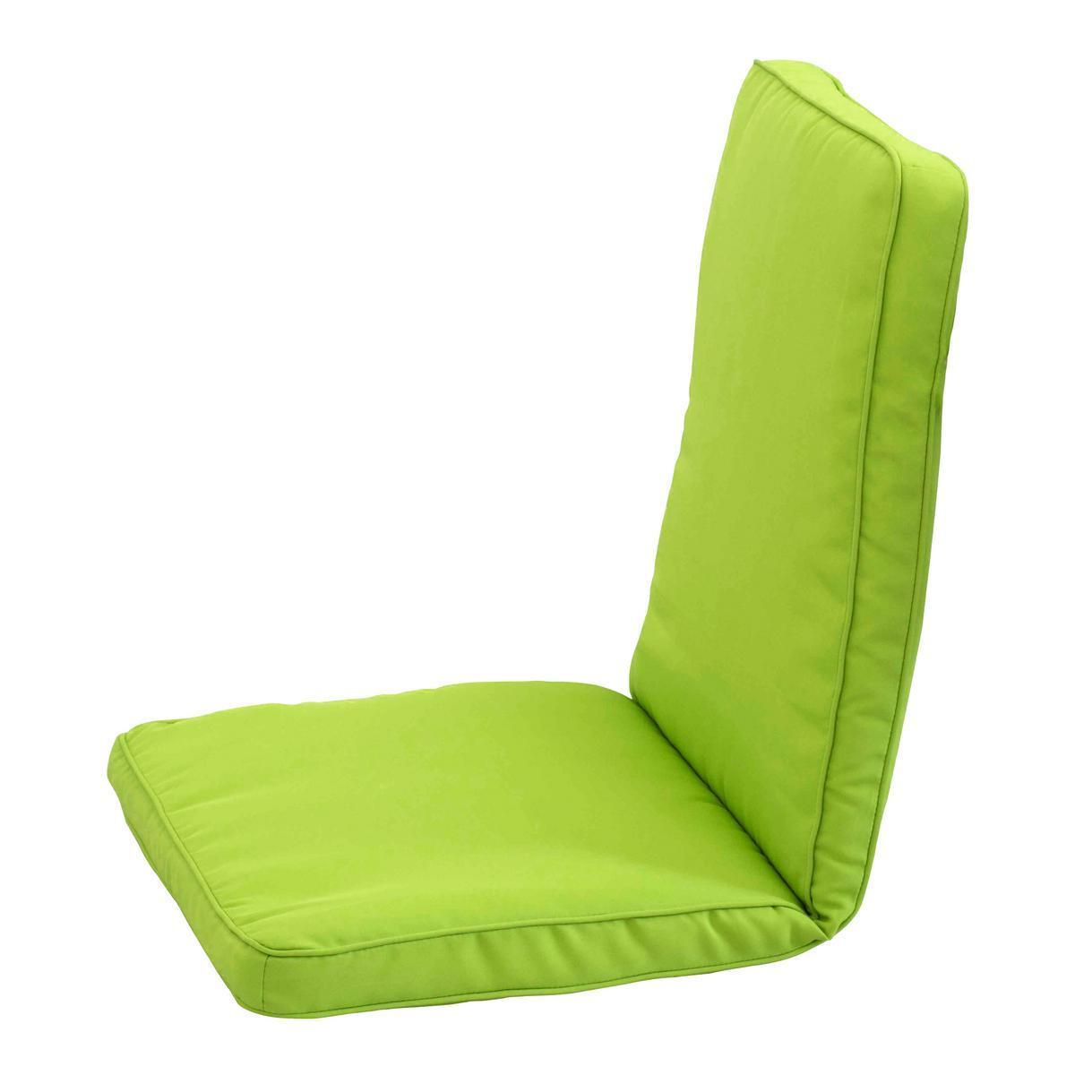 Coussin de chaise - 100 % Polyester - 90 x 40 x 4 cm - Vert anis