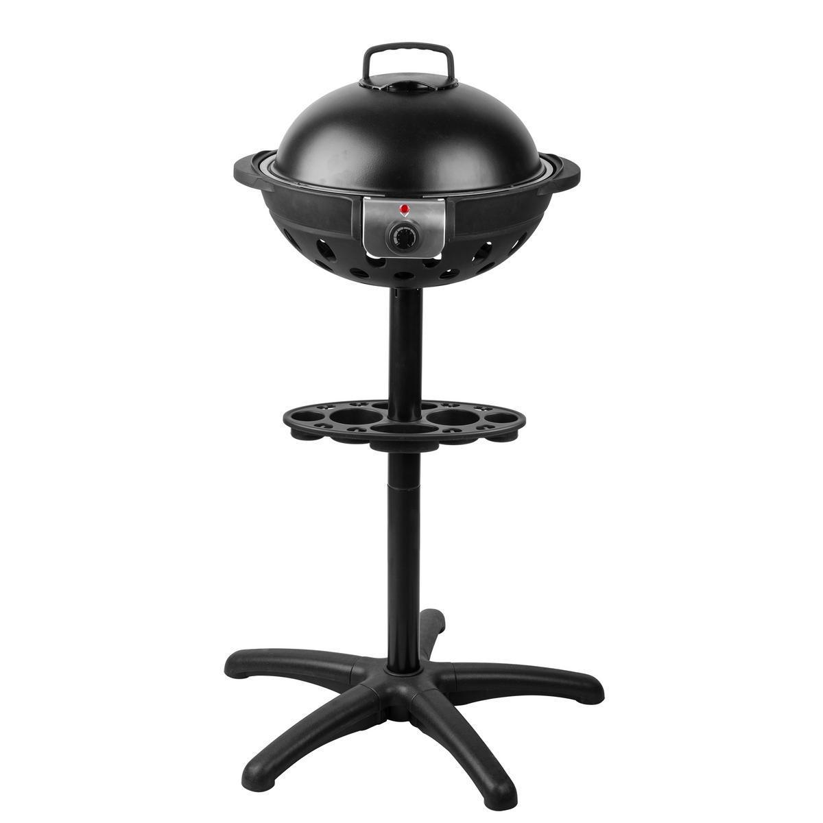 Barbecue électrique sur pied - Polypropylène, fer et aluminium - Ø 50 x H 107 cm - Noir