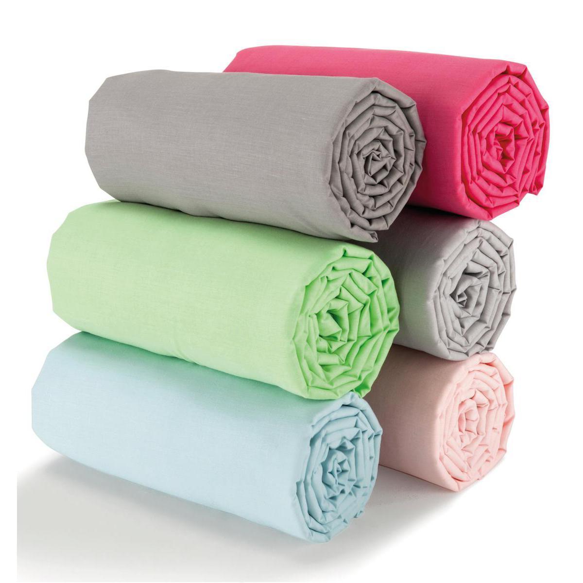 Drap housse - 52 % polyester - 48 % coton - 160 x 200 cm - Différents coloris