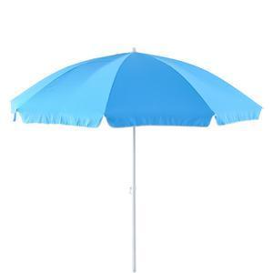 Parasol de plage inclinable - Polyester et acier - Ø 2,4 x H 2,30 m - Différents coloris