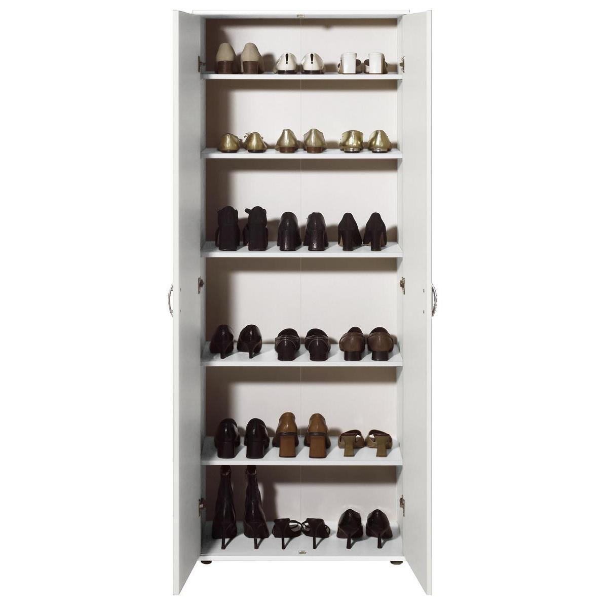 Armoire multifonctions - Panneaux de particules - 70 x 34 x H 180 cm - Blanc