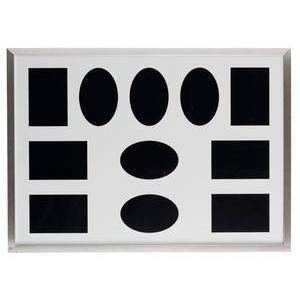 Cadre multi vues - MDF - 50 x 70 cm - Taupe, noir et argent