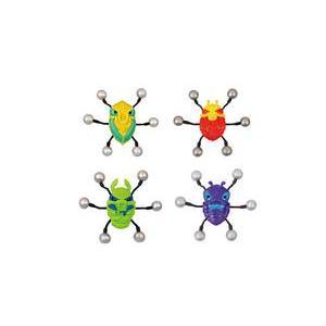 2 araignées Bug Attack - Polypropylène et plastique - 8 x 7 x 2,5 cm - Multicolore