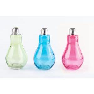 Vase ampoule - Verre - Ø 8 x H 14,5 cm - Différents coloris