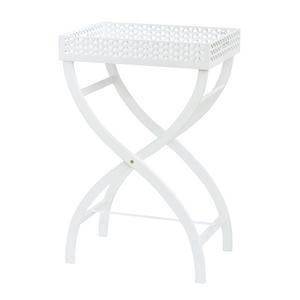 Table d'appoint - MDF - 50 x 37 x H 69 cm - Blanc