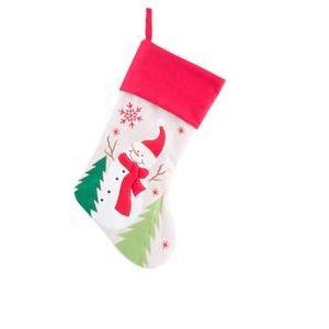 Chaussette à suspendre Père Noël - Polyester - 25 x H 40 cm - Multicolore