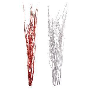 Fagot 5 branches - Bouleau séché - H 90 cm - Rouge ou argenté