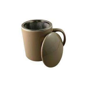 Mug et infuseur à thé - Grès et acier inoxydable - Ø 8,5 x H 9,6 cm - Violet, bleu ou taupe