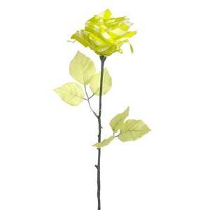 Tige de rose artificielle - Plastique - H 70 cm - Jaune ou rose