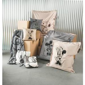 Pouf Mickey - 100 % polyester - 100 x 135 cm - Gris et noir