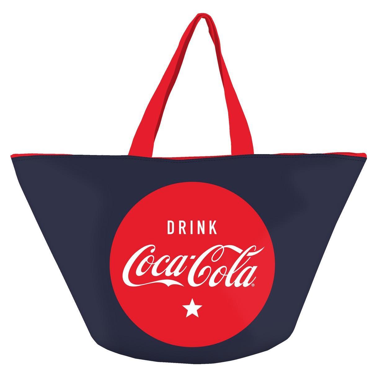 Grand sac Coca Cola - Polyester - 57 x 30 x 33 cm - Bleu, rouge et blanc