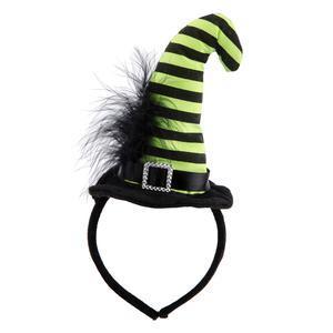 Serre-tête chapeau d'Halloween - 100 % Polyester - 5,5 x 13 x H 30 cm - Différents coloris