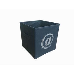 Cube de rangement - 100 % Polyester - 28 x 28 x H 28 cm - Noir