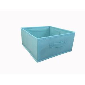 Cube de rangement - 100 % Polyester - 28 x 28 x H 13 cm - Bleu