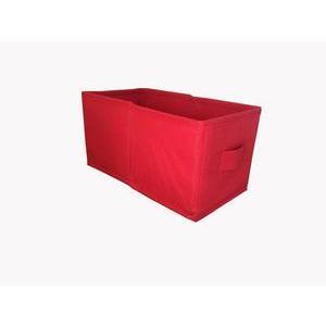 Cube de rangement - 100 % Polyester - 28 x 13 x H 13 cm - Rouge
