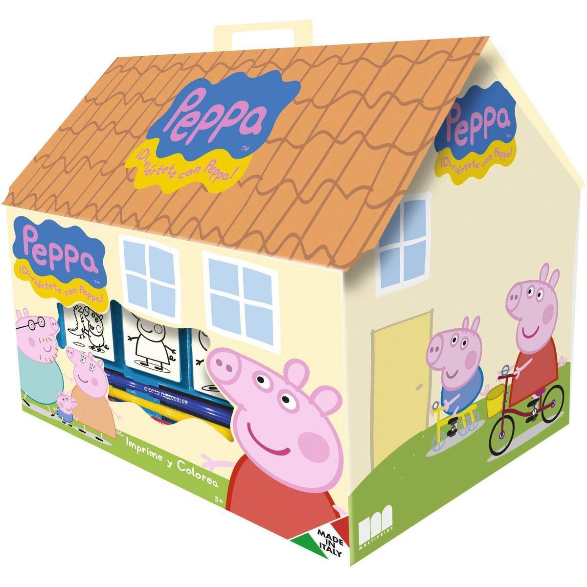 Maison de coloriage Peppa Pig - 24,6 x 17 x H 24 cm - Multicolore