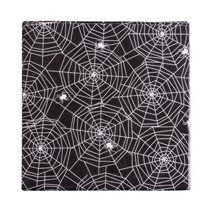 16 serviettes jetables décor toile d'araignée - Papier - 33 x33 cm - Noir et blanc
