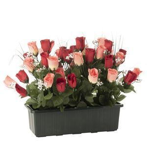 Jardinière de roses et gypsophiles - H 45 cm - Différents modèles
