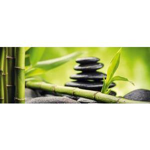 Panneau décor bambou - MDF - 80 x H 30 cm - Vert