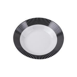 Assiette creuse - Porcelaine - Ø 20 cm - Noir et blanc