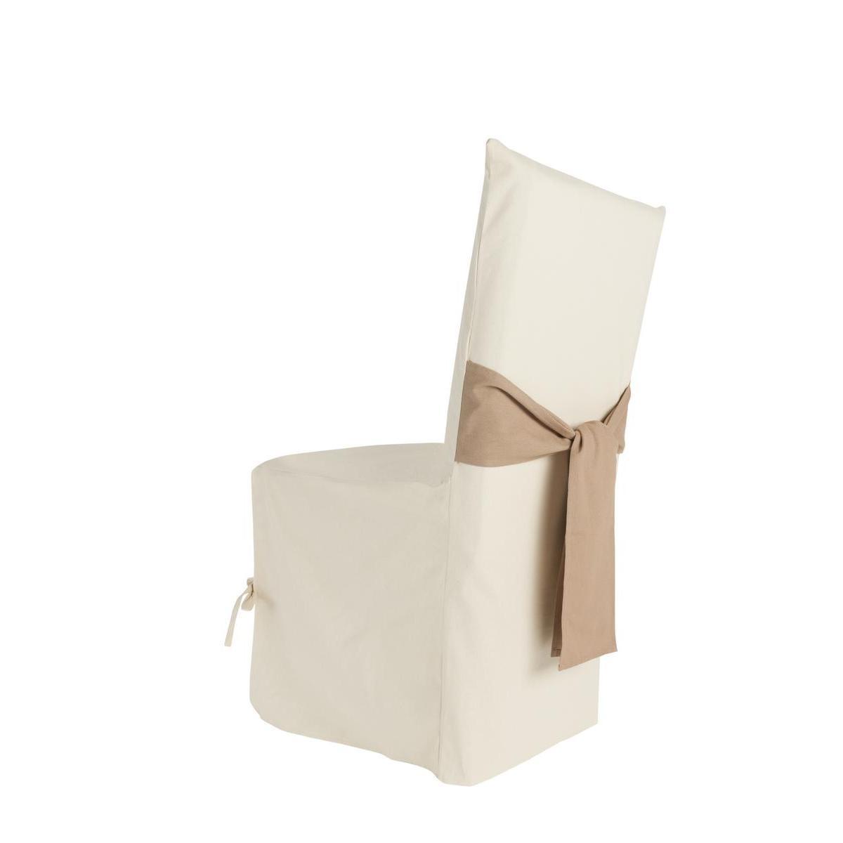 Housse de chaise - 100 % Coton - 45 x H 90 cm - Beige