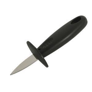 couteau à huître avec garde - Plastique et inox - 15 x 5,4 x 3,5 cm - Noir