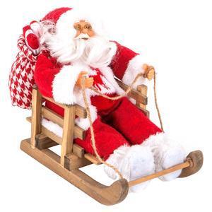 Decoration scandinavie Père Noël sur luge H 30 cm