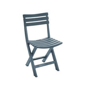 Chaise pliante effet bois - 44 x H 78 x 41 cm - Gris